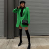 LYWM Women Green Blazer Long Sleeves Single breasted Elegant Office Lady Suit Casual  Blazer Suit veste femme Woman