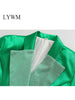 LYWM Women Outwears X-long Blazer Jackets With Sequin Collar Vintage Long Sleeves Female Chic Coats Lady Outfits