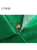LYWM Women Outwears X-long Blazer Jackets With Sequin Collar Vintage Long Sleeves Female Chic Coats Lady Outfits