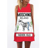 New 2022 Summer Women New Arrival Sleeveless O-Neck Floral Print A-line Short Mini Dress