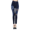 Fashion Slim Women Leggings Faux Denim Jeans Leggings Sexy Hole Heart Print Casual Women Clothing Pencil Pants Plus Size