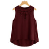 Loose Tank Top 2022 New Arrival Summer Hollow Out Round Neck Women Slim Fit Clothing Yellow Casual Cotton Tank Tee Top