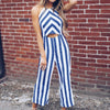 Printed Dot Jumpsuits Women Strap Bow Waist Body Woman Bodysuits Fashion Wide Leg Pant Playsuit Sleeveless Overalls Sexy