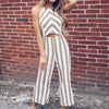 Printed Dot Jumpsuits Women Strap Bow Waist Body Woman Bodysuits Fashion Wide Leg Pant Playsuit Sleeveless Overalls Sexy