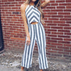 Printed Dot Jumpsuits Women Strap Bow Waist Body Woman Bodysuits Fashion Wide Leg Pant Playsuit Sleeveless Overalls Sexy