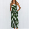 Printed Dot Jumpsuits Women Strap Bow Waist Body Woman Bodysuits Fashion Wide Leg Pant Playsuit Sleeveless Overalls Sexy