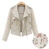 Lace Biker Jacket 2022 Autumn Brand  Full Lace Outwear Leisure Casual Short Jacket Metal Zipper Jacket FREE SHIP