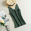 Lace Knitted Tank Tops Female Sexy V-neck Vest Plus size Solid Club Tops Women Black Beige T shirt Cotton Polyester Tank Top