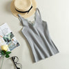Lace Knitted Tank Tops Female Sexy V-neck Vest Plus size Solid Club Tops Women Black Beige T shirt Cotton Polyester Tank Top