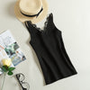 Lace Knitted Tank Tops Female Sexy V-neck Vest Plus size Solid Club Tops Women Black Beige T shirt Cotton Polyester Tank Top