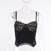 Lace Mall Gothic Punk Women Black Camis Grunge Alt Clothes Emo Harajuku Crop Tops Sexy Bodycon Summer Backless Outfits
