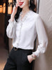 Lace Ruffles Chiffon Shirts Women's Clothing 2023 Autumn Winter Office Lady Long Sleeve Pullovers Vintage Elegant Blouse 4XL