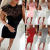Lace Stitching Dress Off Shoulder Sleeveless Bodycon Sexy Dress Elegant Hollow Out Sexy Women Clothing Summer 2022 WS7287F