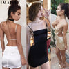 Lace Up Women Spaghetti Strap Silk Dress Champagne White Off The Shoulder Sexy Slash Neck Backless Hollow Mini Dress QWA1240-47