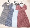 Ladies 2022 Puff Sleeve Summer Short Puff Sleeve Cherry Print Midi Dress