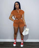 Ladies Black Suit Two Piece Shorts Set Summer Patchwork Button Baseball Jackets Top+Sexy Slim Short Pants Sports Outfits