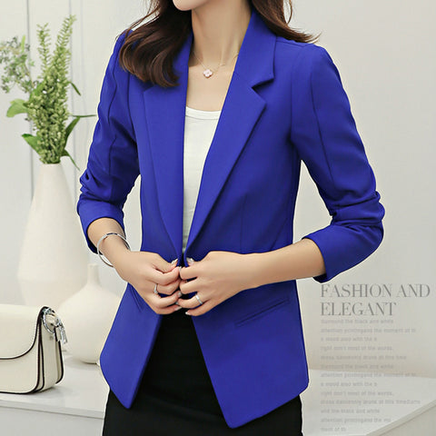 Ladies Blazer Women White Blue Green Suits &blazer Grey Office Casual Female 2022 Fashion Set Clothes Streetwear One Button Sale