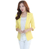 Ladies Blazers and Coats Office Wear White Black 3/4 Sleeve Small Suit Bodycon Sequins Linen Thin Blazer Jackets Plus Size Women