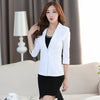 Ladies Blazers and Coats Office Wear White Black 3/4 Sleeve Small Suit Bodycon Sequins Linen Thin Blazer Jackets Plus Size Women
