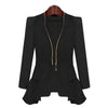 Ladies Blazers and Coats Office Wear Work Long Sleeve Black White Small Suit Bodycon Zipper Chiffon Blazer Jackets Women Female