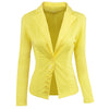 Ladies Blazers and Coats Thin Office Wear Candy Color Black Yellow Small Suit Bodycon Blazer Jackets Women Coat Casual Female