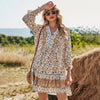 Ladies Bohemia Short Floral Print Summer Dress Women Loose Casual High Waist Butterfly Sleeve Mini Women Dress Female Vestidos