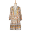 Ladies Bohemia Short Floral Print Summer Dress Women Loose Casual High Waist Butterfly Sleeve Mini Women Dress Female Vestidos