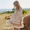 Ladies Bohemia Short Floral Print Summer Dress Women Loose Casual High Waist Butterfly Sleeve Mini Women Dress Female Vestidos