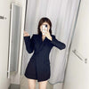 Ladies Chic Single Button Casual Solid Color Blazer Dress Spring And Autumn Elegant Office Long-Sleeved Suit Jacket
