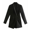 Ladies Chic Single Button Casual Solid Color Blazer Dress Spring And Autumn Elegant Office Long-Sleeved Suit Jacket