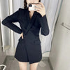 Ladies Chic Single Button Casual Solid Color Blazer Dress Spring And Autumn Elegant Office Long-Sleeved Suit Jacket