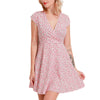 Ladies Dress High Waist Summer Mini Floral Sexy V Neck Short Sleeve Line Dress Street Casual Ladies Dress