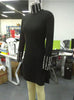 Ladies Dress Party Runway Black Mini Dress High Neck Long Sleeve Ruffle Dress Beaded