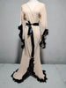 Ladies Dressing Gown Perspektive Long Robe Fluffy Flared Sleeve Party Dress Solid Belt V Neck Cosplay Skirt Dresses for Women
