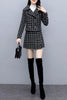 Ladies Elegant Short Blazer Mini Skirts Suits 2022 Spring And Autumn Slim Fit Plaid Tweed Two Piece Set Women Outfits M624