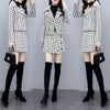 Ladies Elegant Short Blazer Mini Skirts Suits 2023 Spring And Autumn Slim Fit Plaid Tweed Two Piece Set Women Outfits M624
