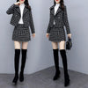 Ladies Elegant Short Blazer Mini Skirts Suits 2023 Spring And Autumn Slim Fit Plaid Tweed Two Piece Set Women Outfits M624