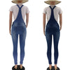 Ladies High Waist Elastic Force Broken Hole Jeans Jumpsuit Long sexy Female Pants Overalls High Street Ladies Jumpsuit