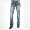 Ladies Jeans Embroidery Washed Slim Fit Ladies Jeans Women Pants
