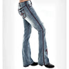Ladies Jeans Embroidery Washed Slim Fit Ladies Jeans Women Pants