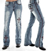Ladies Jeans Embroidery Washed Slim Fit Ladies Jeans Women Pants