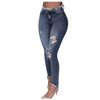 Ladies Jeans Trousers Casual Jeans Slim Fit Female Ripped Fringe Irregular Trousers Jeans Non-stretch Ripped Holes Pants