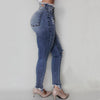 Ladies Jeans Trousers Casual Jeans Slim Fit Female Ripped Fringe Irregular Trousers Jeans Non-stretch Ripped Holes Pants