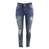 Ladies Jeans Trousers Casual Jeans Slim Fit Female Ripped Fringe Irregular Trousers Jeans Non-stretch Ripped Holes Pants