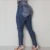 Ladies Jeans Trousers Casual Jeans Slim Fit Female Ripped Fringe Irregular Trousers Jeans Non-stretch Ripped Holes Pants
