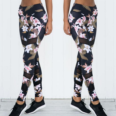 Ladies Leggings Black sexy sportswear Mandala flower print fitness leggings Women's Quick Dry leggings indoor Workout girl pants