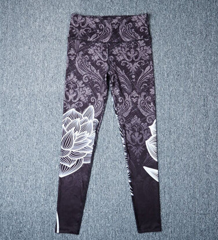 Ladies Leggings fashion sportswear fitness leggings Mandala flower Lotus printing Women's Quick Dry leggings indoor Workout pant