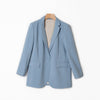 Ladies Notched Long Sleeve Solid Color Blazer Top