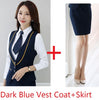 Ladies Office Formal Blazers Autumn Winter With Vest And Skirt For Women Business Blazer Uniforms Outfits Plus Size Red