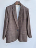 Ladies Plaid Blazer  Single button casual wild women suit coat